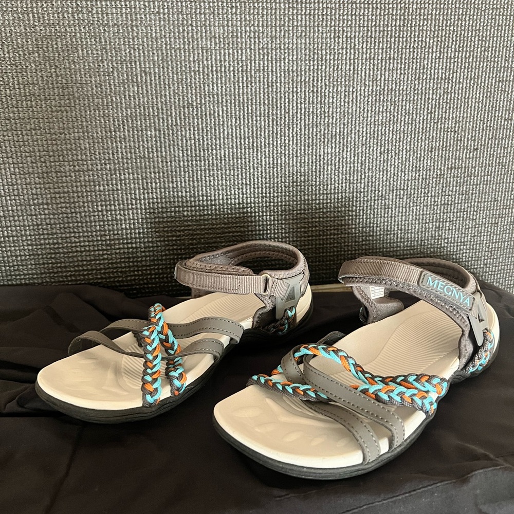 MEGNYA Women's Sandals in Gray and Teal